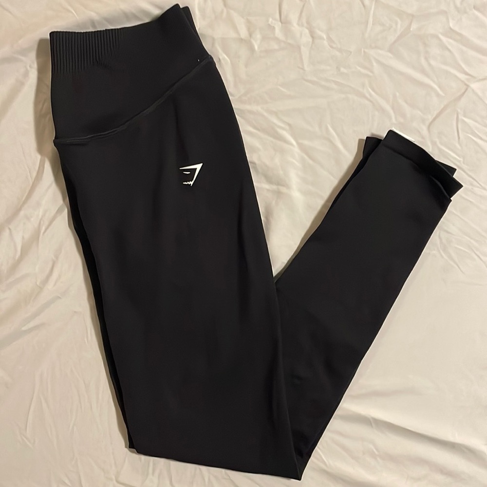 BLACK GYM-SHARK SWEAT SEAMLESS SCULPT LEGGINGS SIZE SMALL